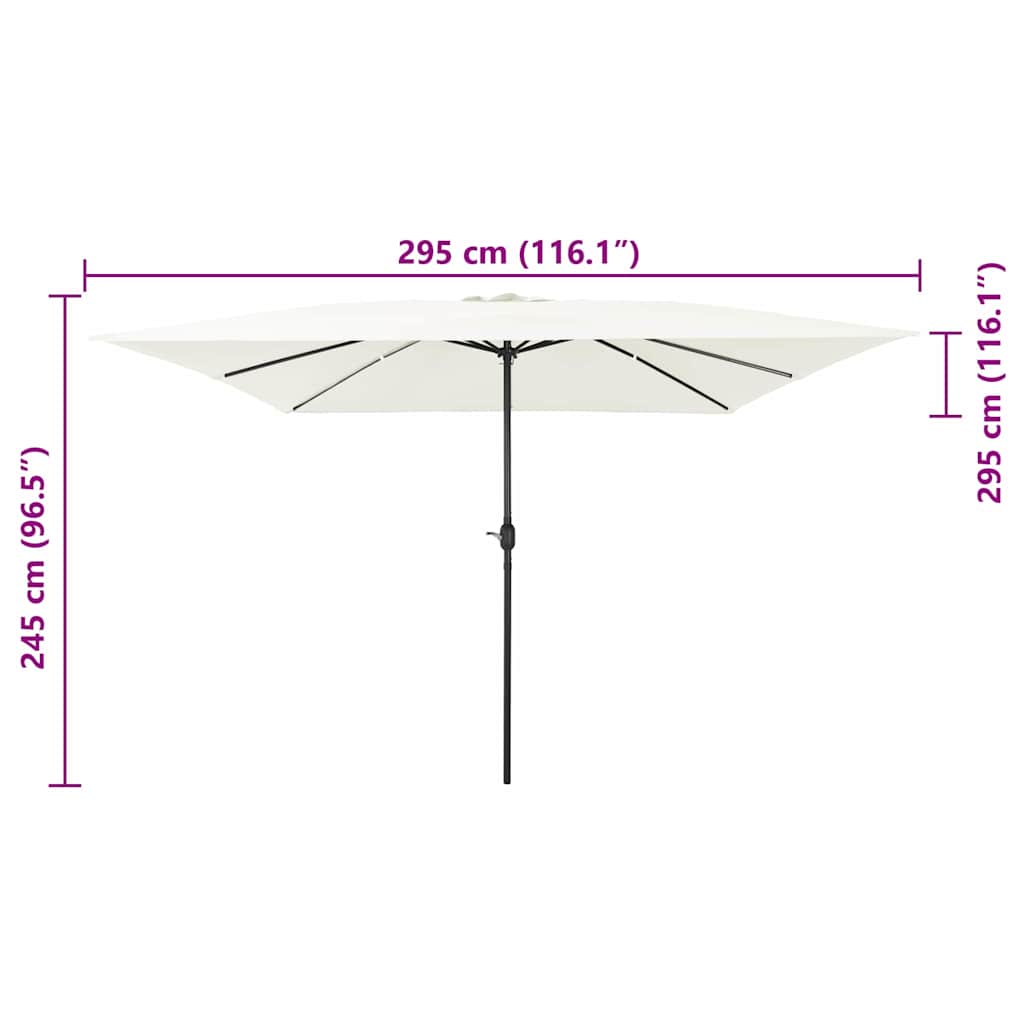 Garten-Sonnenschirm Sand 295 x 295 x 245 cm Polyester und Stahl