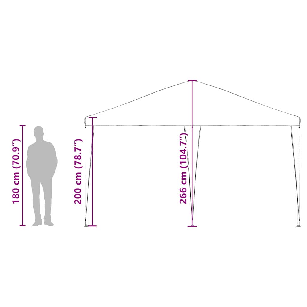 Party-Zelt Blau 400 x 400 x 266 cm Polyethylen und Stahl