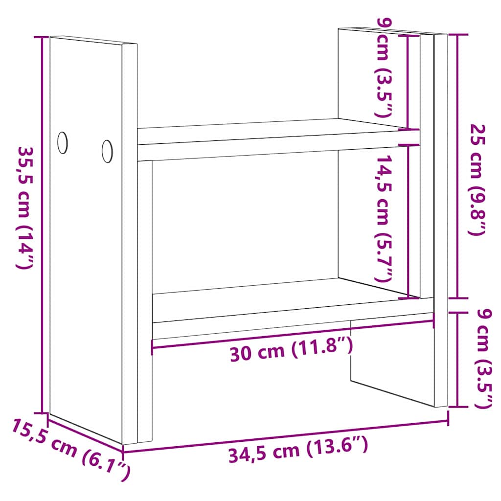 Desk Organizer Black Oak-Effect