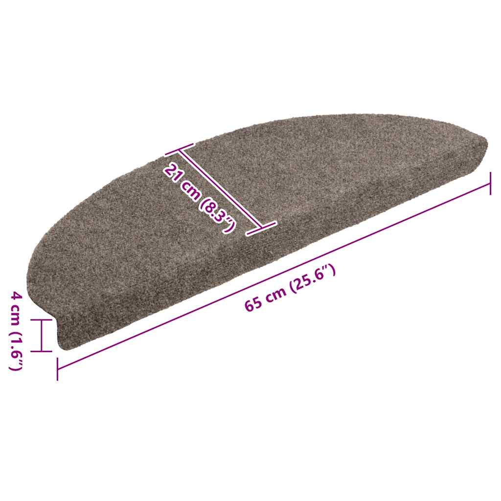 Self-Adhesive Stair Treads 20 Pcs. 65x21x4 cm Beige Semi-Circular Large