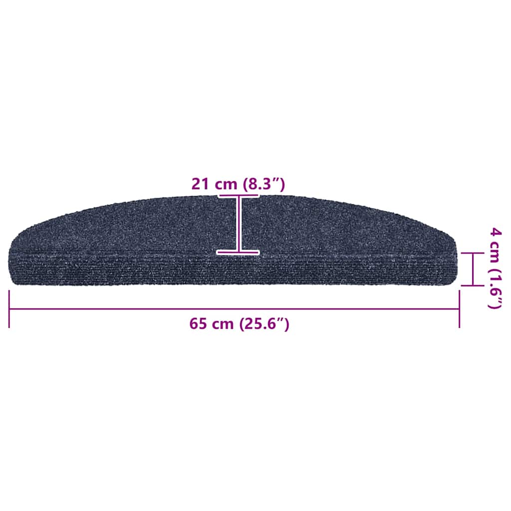 Tapis de Marche Auto-adhésifs 30 Pièces 65x21x4 cm Bleu Demi-Rond Grand