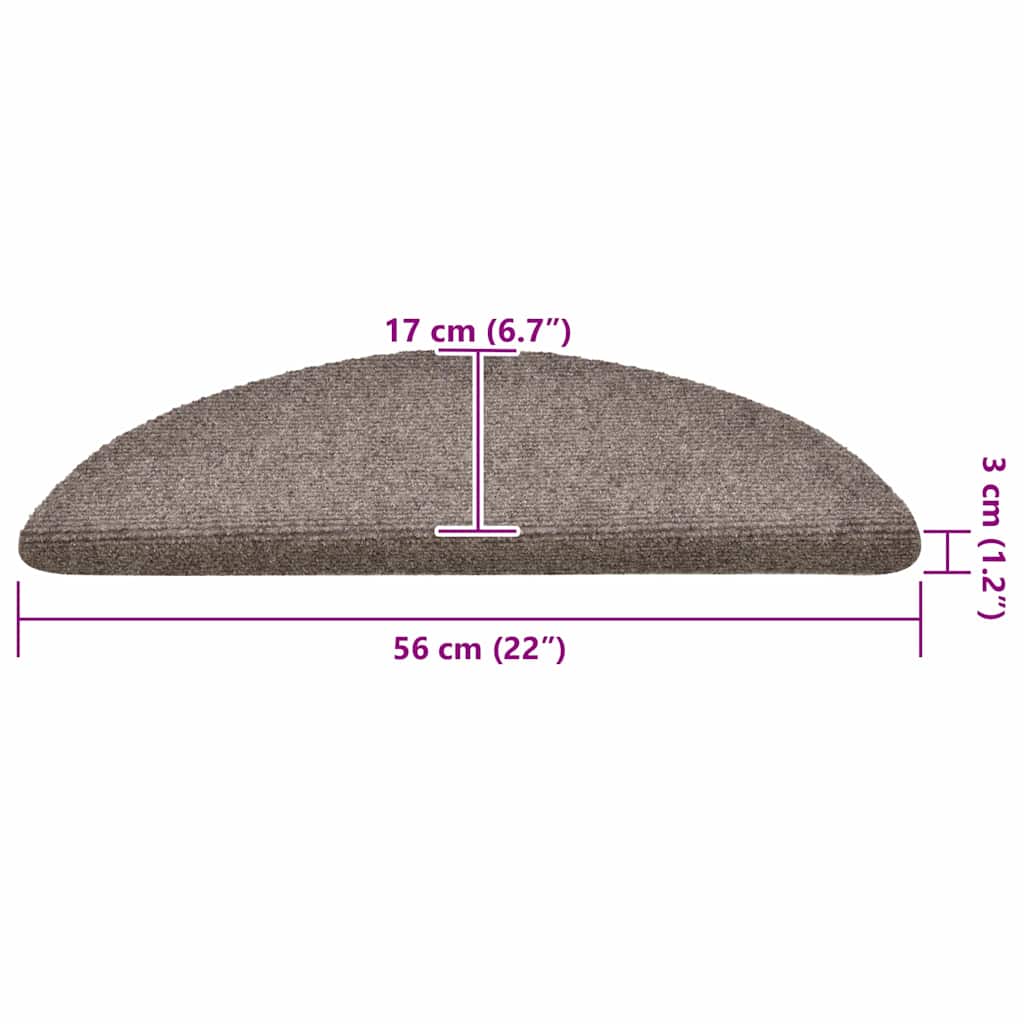 Marches d'escalier auto-adhésives 30 pcs 56x17x3 cm Beige Semi-rond
