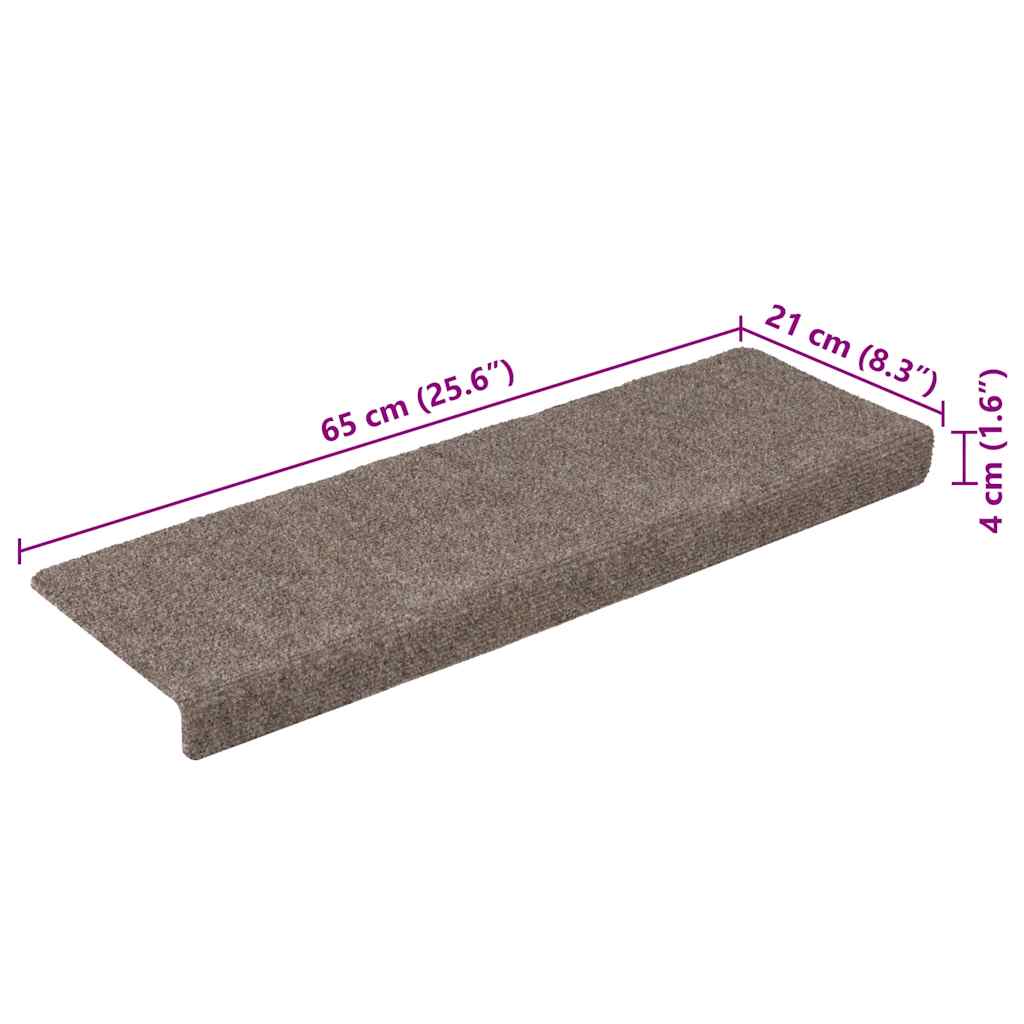 Stair Treads Self-Adhesive 30 pcs. 65x21x4 cm Beige Rectangular Edge