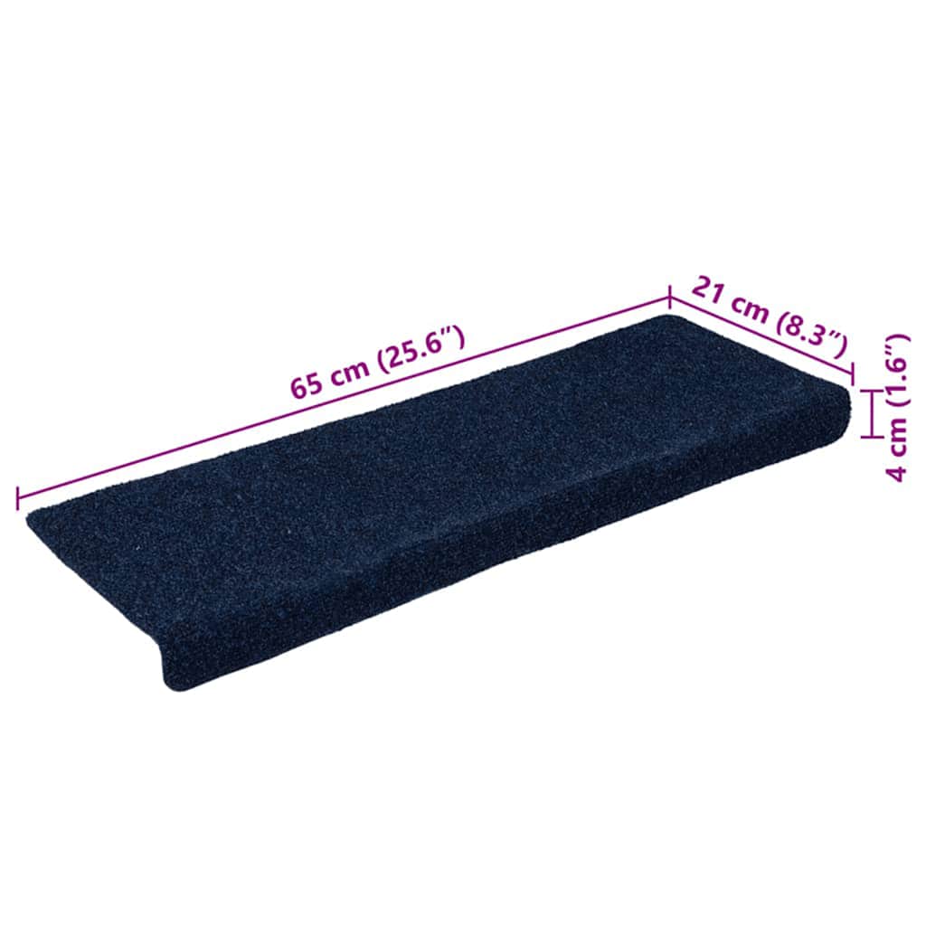 Stair Treads Self-Adhesive 30 pcs 65x21x4 cm Navy Blue Rectangular Edge