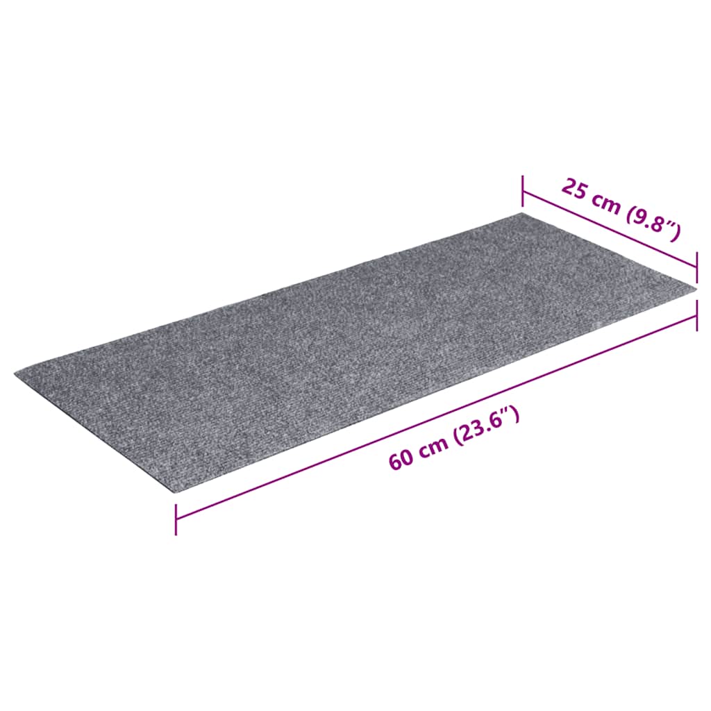 Stair Treads Self-Adhesive 30 pcs. 60x25 cm Light Grey Rectangular