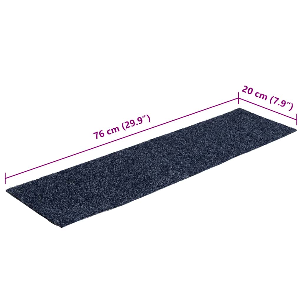 Stufenmatten Selbstklebend 30 Stk. 76x20 cm Grau Blau Rechteckig