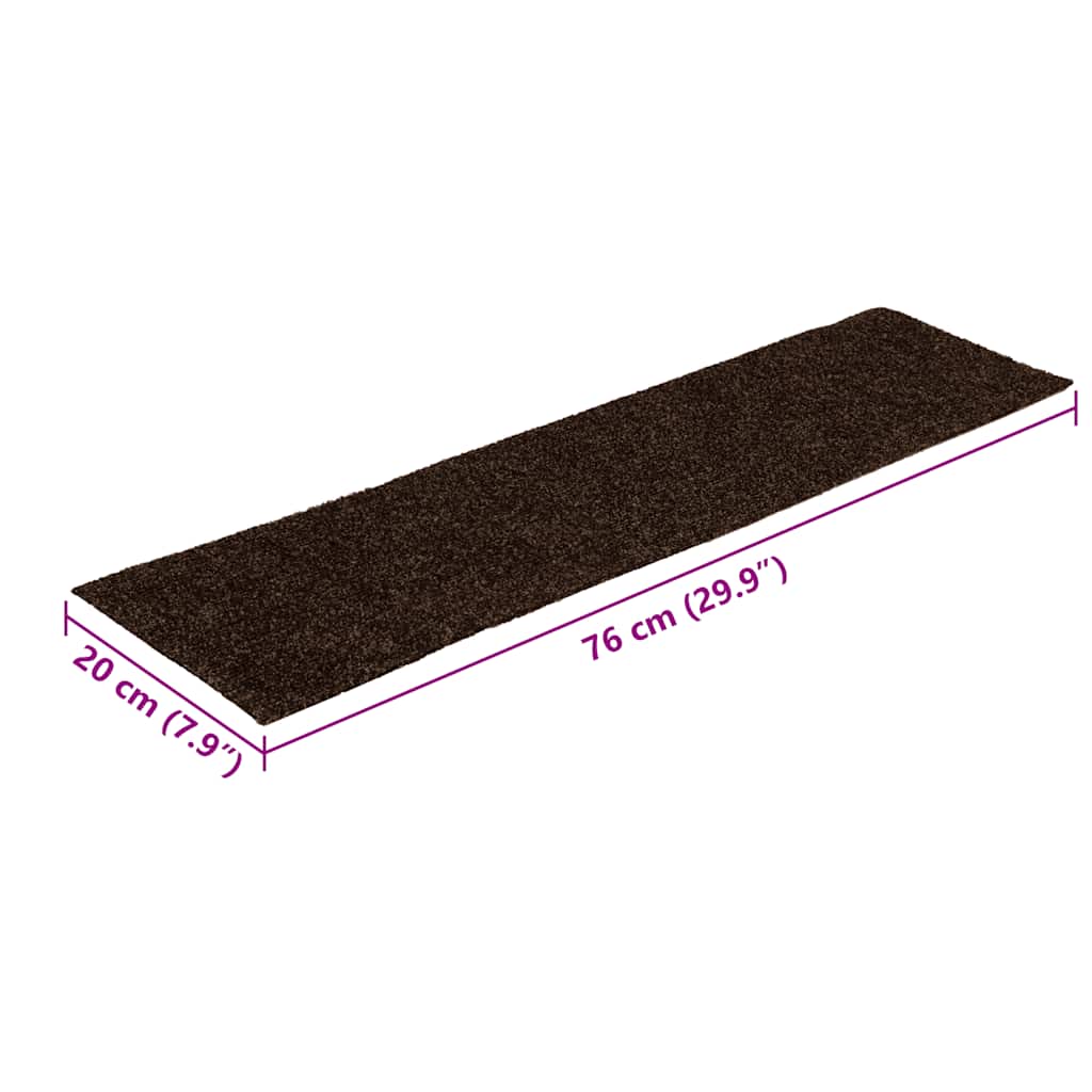 Stufenmatten Selbstklebend 30 Stk. 76x20 cm Braun Rechteckig