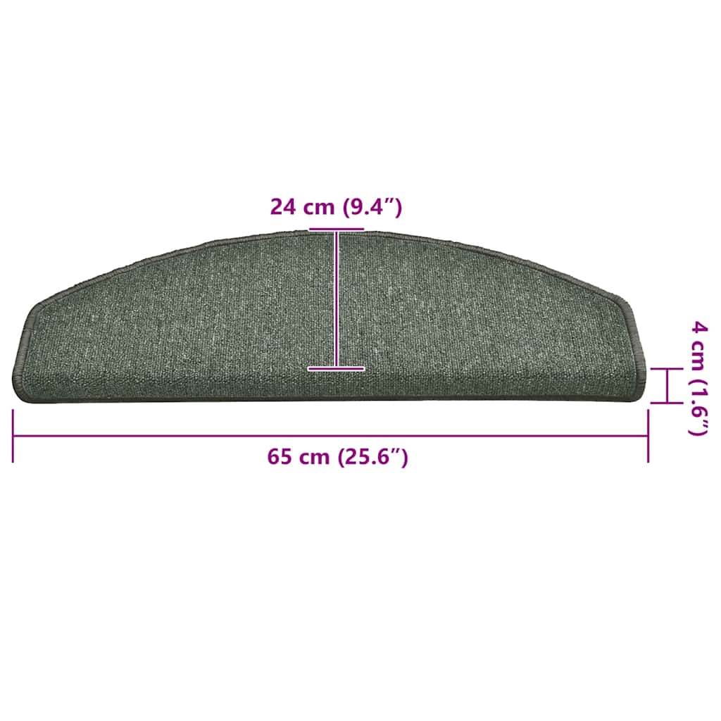 Stufenmatten 30 Stk. 65x24x4 cm Dunkelgrün Halbrund Groß