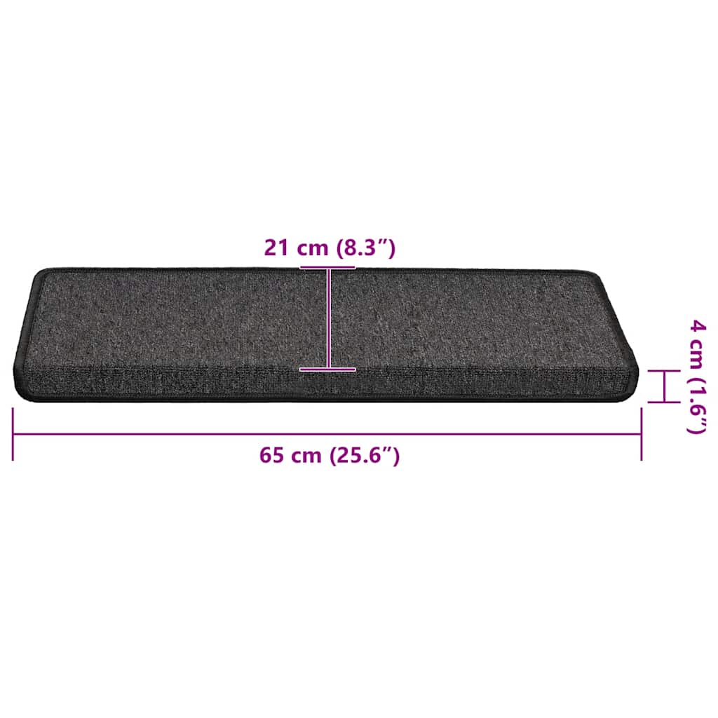 Marches d'escalier 30 pcs 65x21x4 cm anthracite Bord rectangulaire