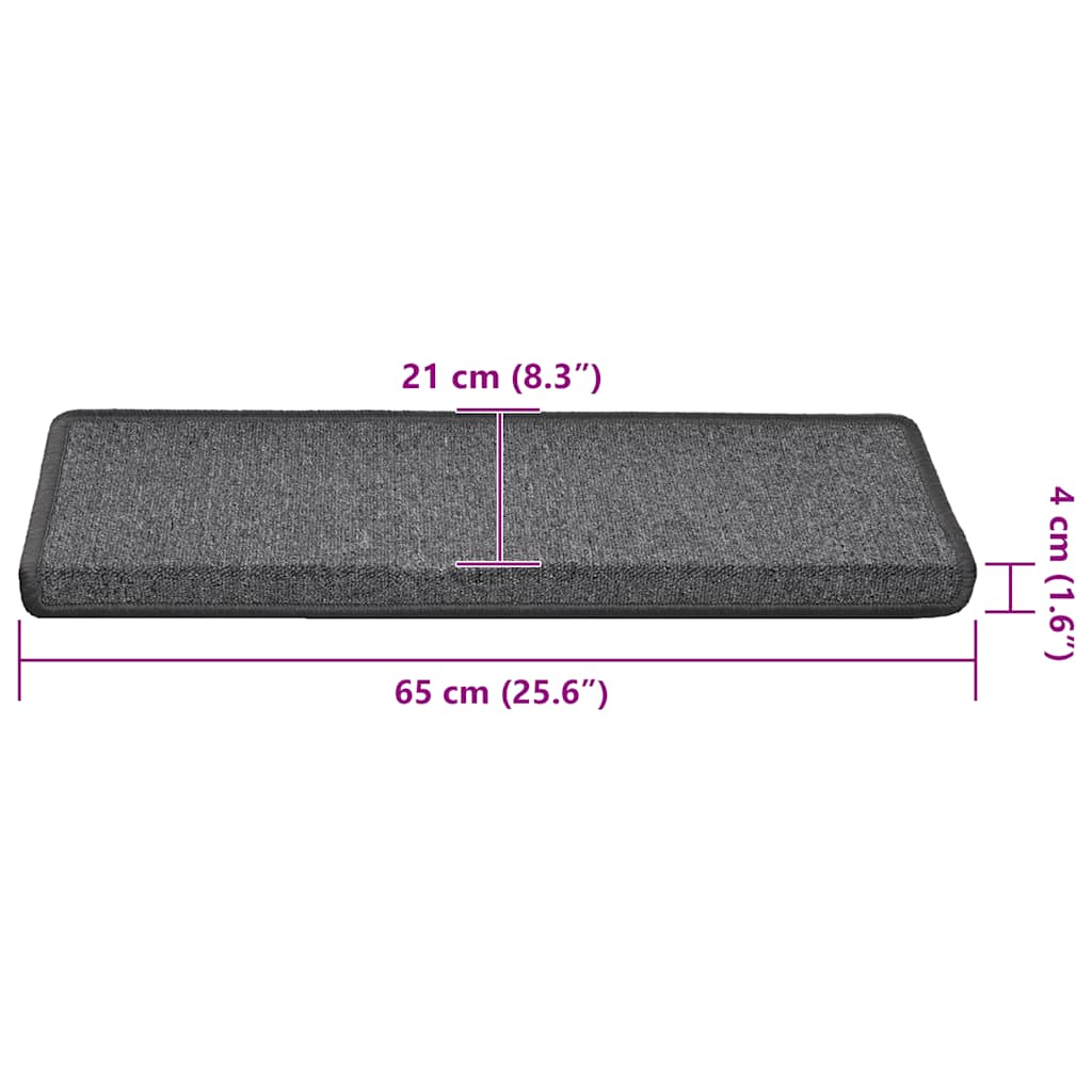Stair Mats 30 pcs. 65x21x4 cm Dark Grey Rectangular Edge