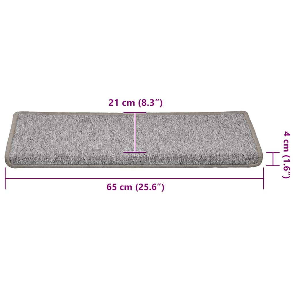 Marches d'escalier 30 pcs 65x21x4 cm Gris clair Bord rectangulaire