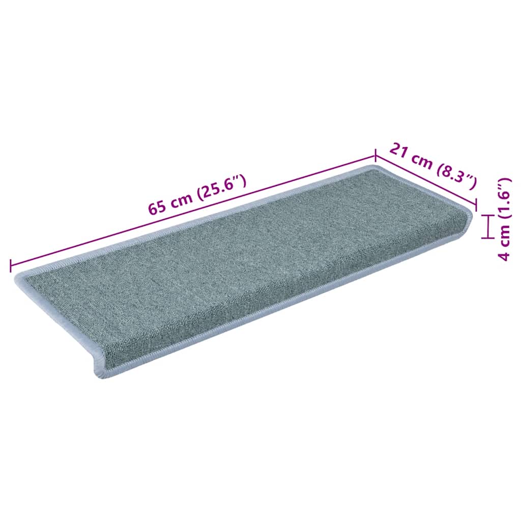 Stufenmatten 30 Stk. 65x21x4 cm Seeblau Rechteckiger Rand