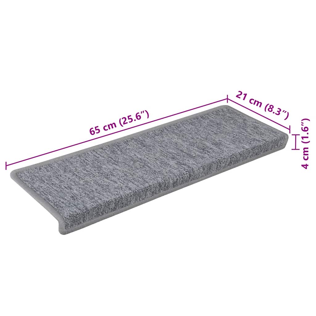 Tapis de marchettes 30 pces 65x21x4 cm Gris clair Bord rectangulaire
