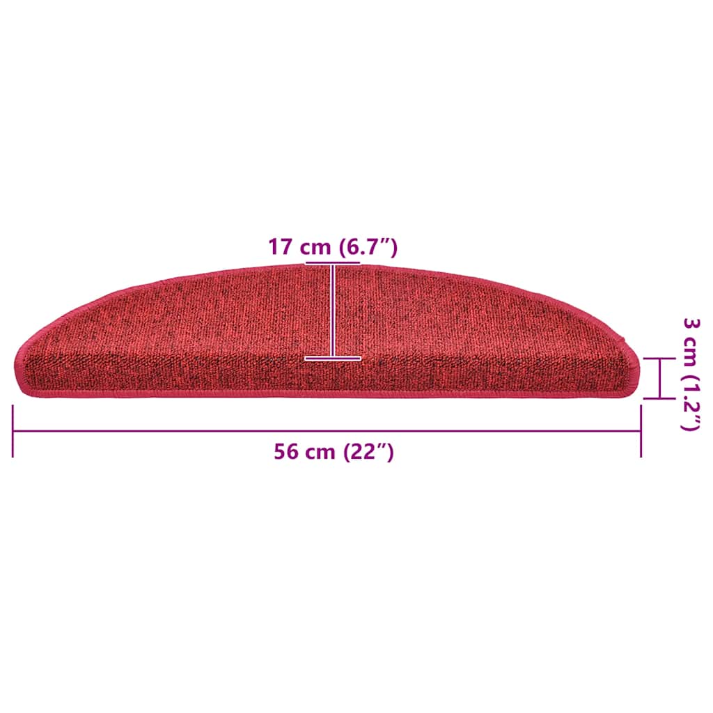 Stufenmatten 20 Stk. 56x17x3 cm Rot Halbrund