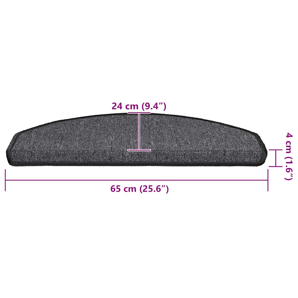 Stair Mats 20 pcs. 65x24x4 cm Anthracite Semi-Circular Large