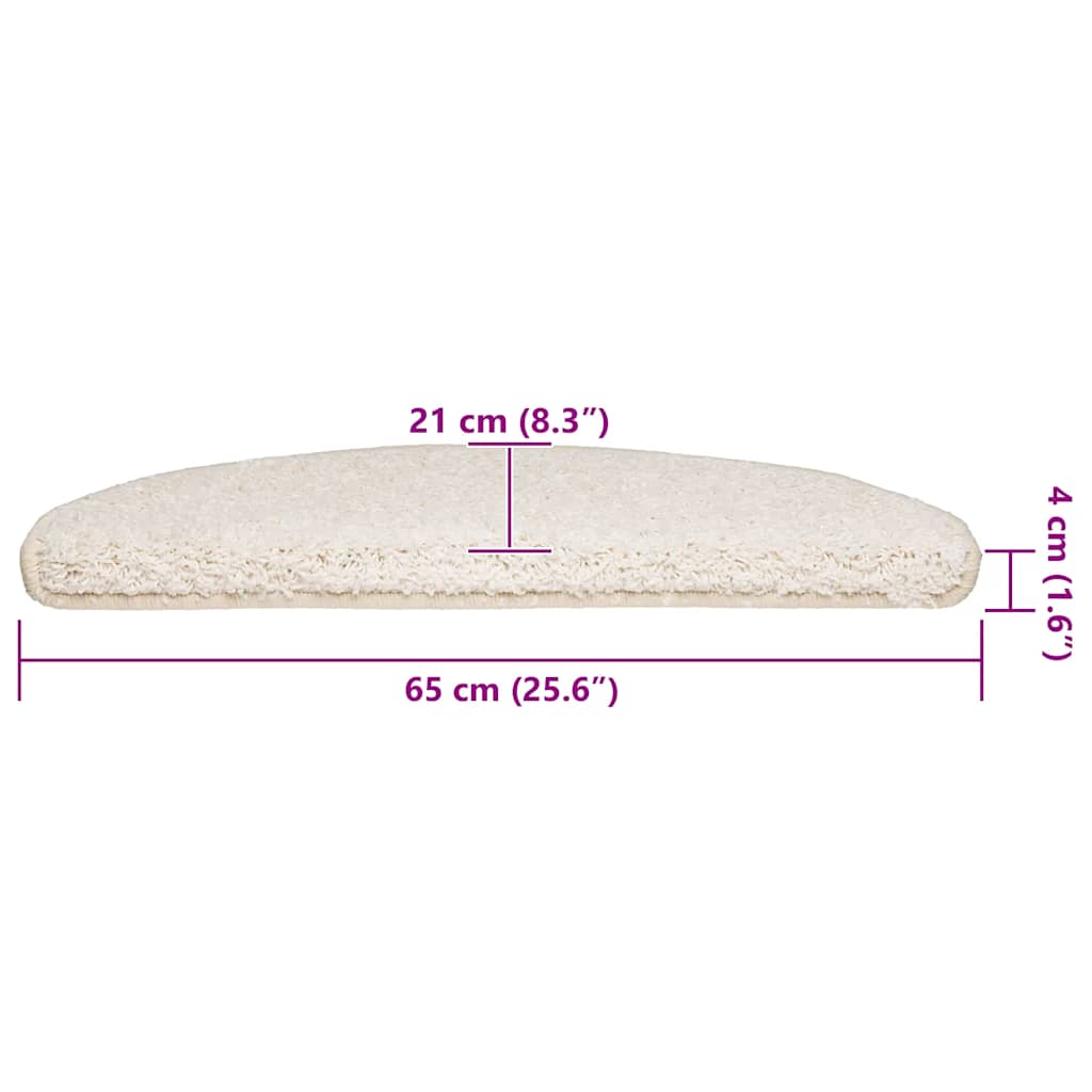 Marches d'escalier 30 pcs 65x21x4 cm Blanc Demi-rond Grand