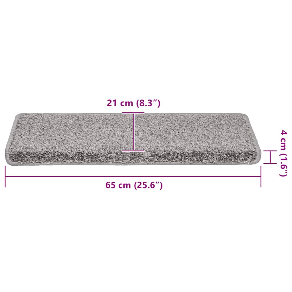 Stair Mats 30 pcs. 65x21x4 cm Grey Rectangular Edge