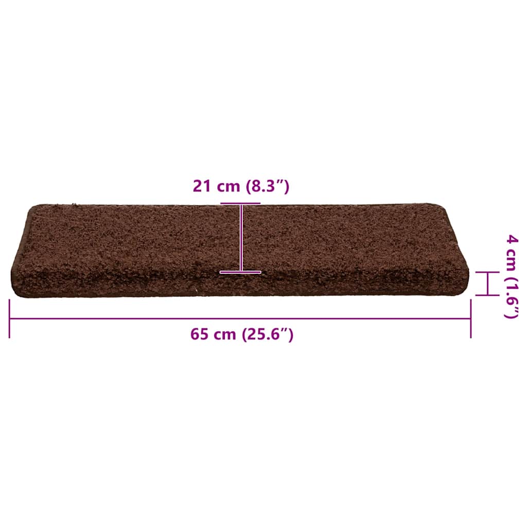 Stair Mats 30 pcs. 65x21x4 cm Brown Rectangular Edge