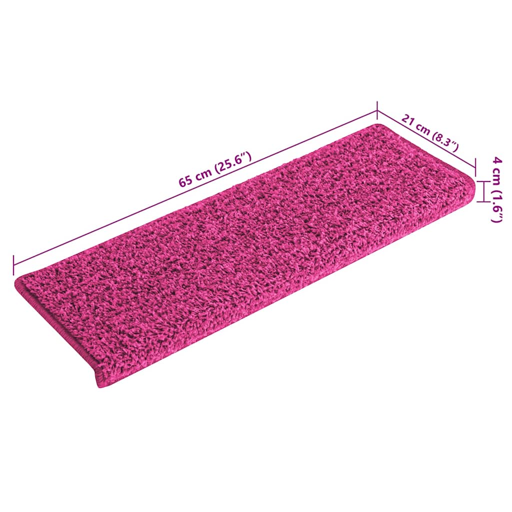 Stair Mats 30 pcs. 65x21x4 cm Pink Rectangular Edge