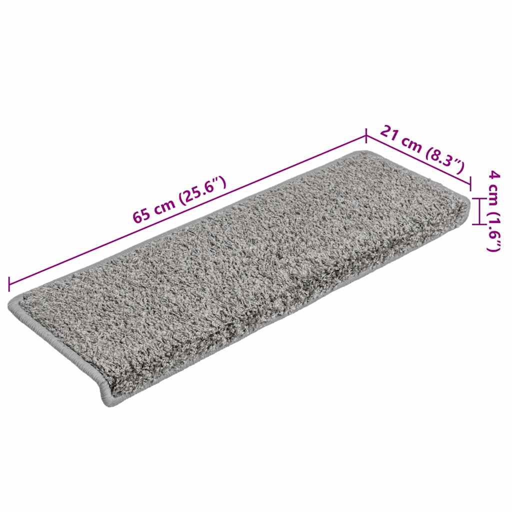 Stair Mats 20 pcs. 65x21x4 cm Grey Rectangular Edge
