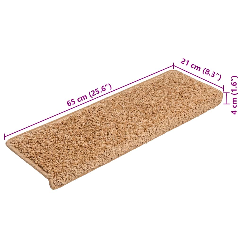 Tapis de marchettes 20 pcs. 65x21x4 cm Beige Bord rectangulaire