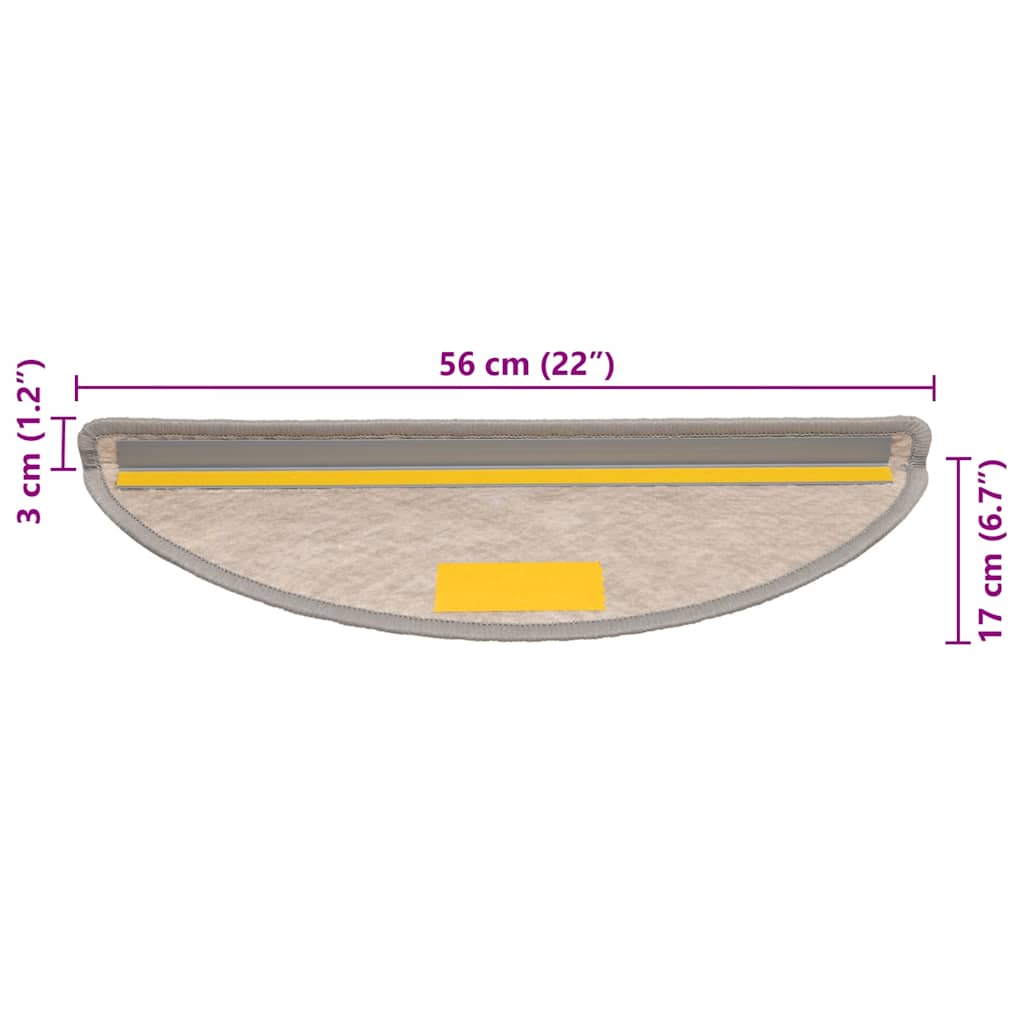 Marches d'escalier auto-adhésives aspect sisal 30 pces. 56x17x3cm Argent