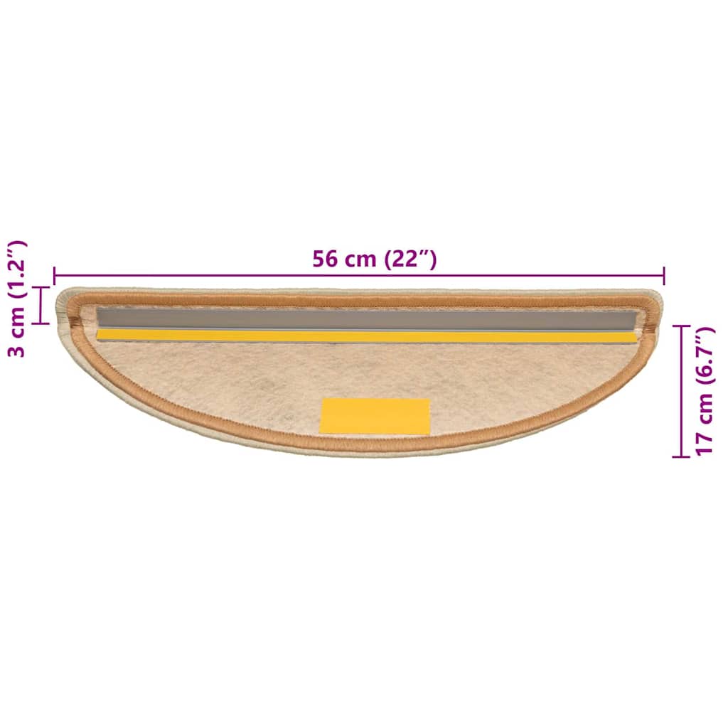 Marches d'escalier auto-adhésives aspect sisal 30 pces 56x17x3 cm sisal
