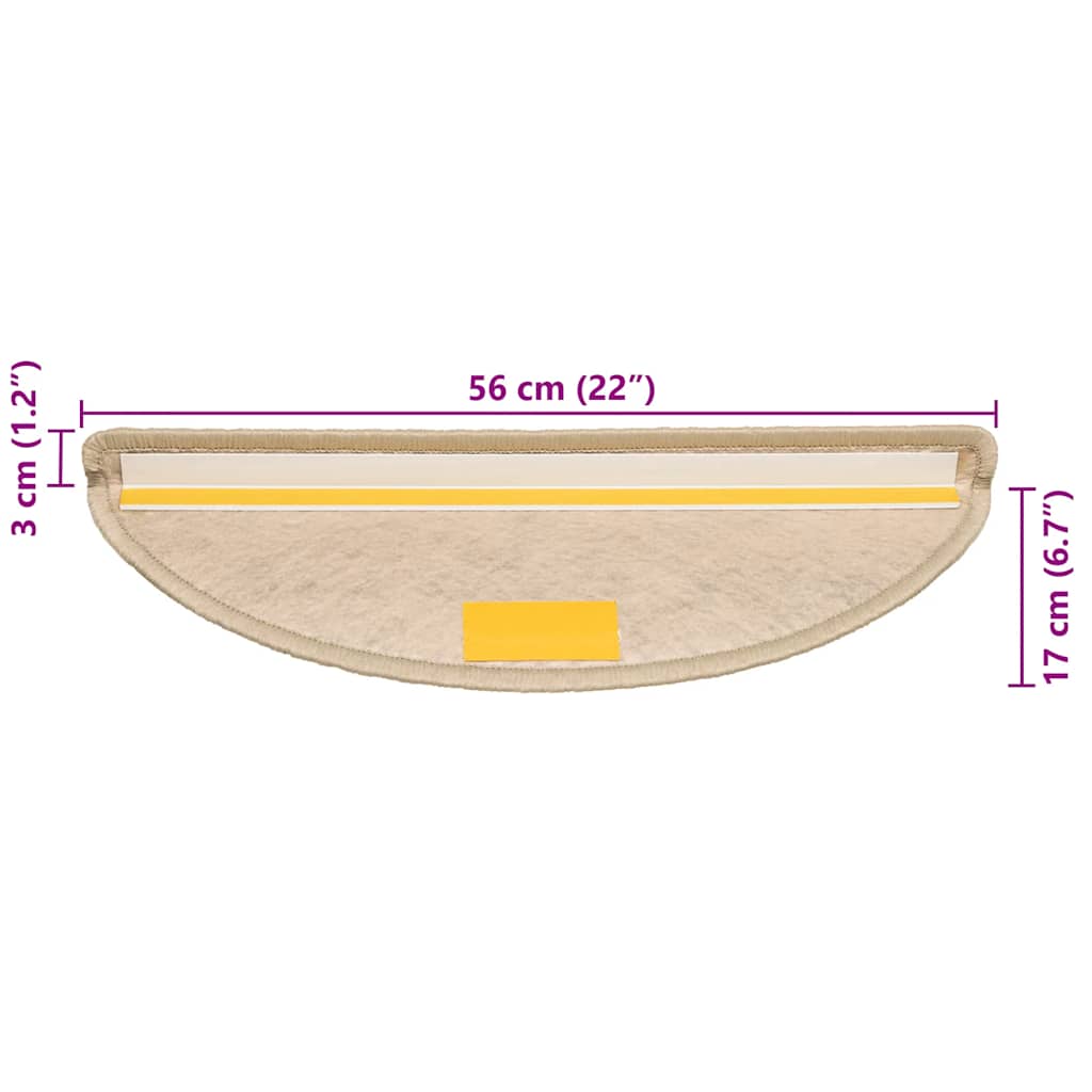 Stufenmatten Selbstklebend Sisal-Optik 30Stk. 56x17x3cm Sand