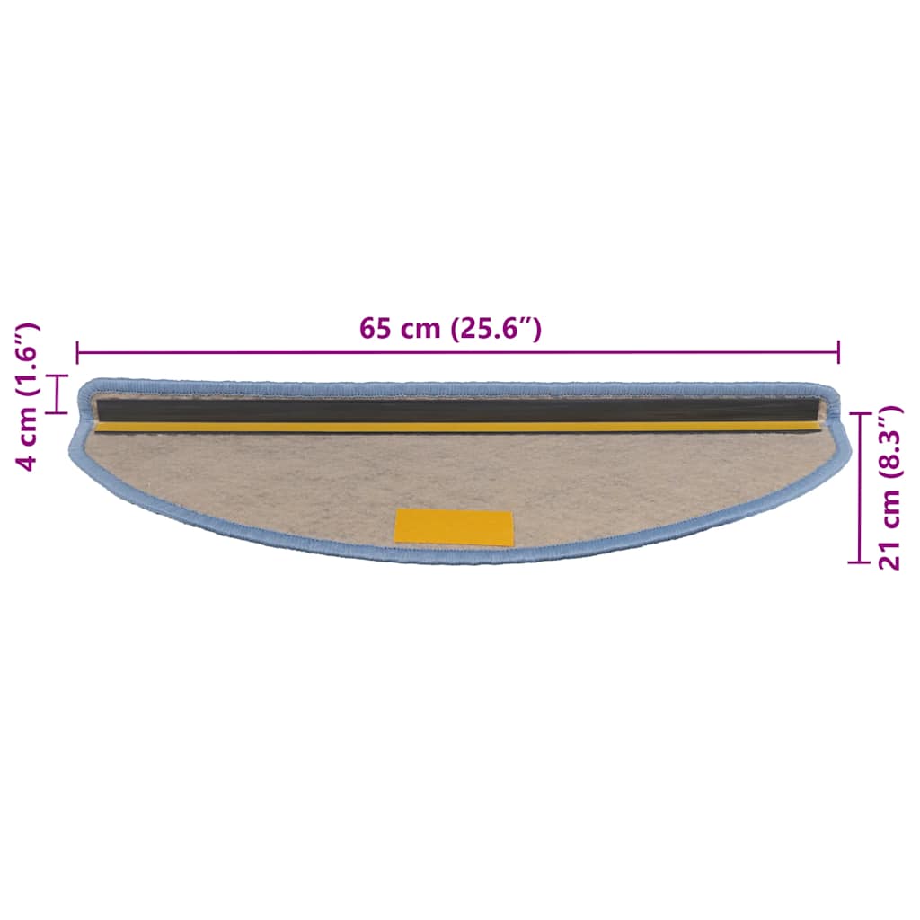 Stufenmatten Selbstklebend Sisal-Optik 30Stk. 65x21x4cm Blau