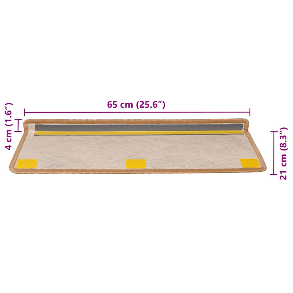 Tapis de marche auto-adhésifs aspect sisal 30 p. 65x21x4cm orange