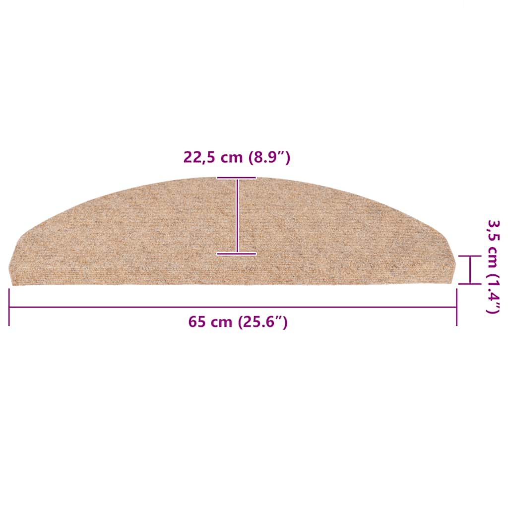 Stair Treads Self-Adhesive 30 Pcs Beige 65x22.5x3.5 cm