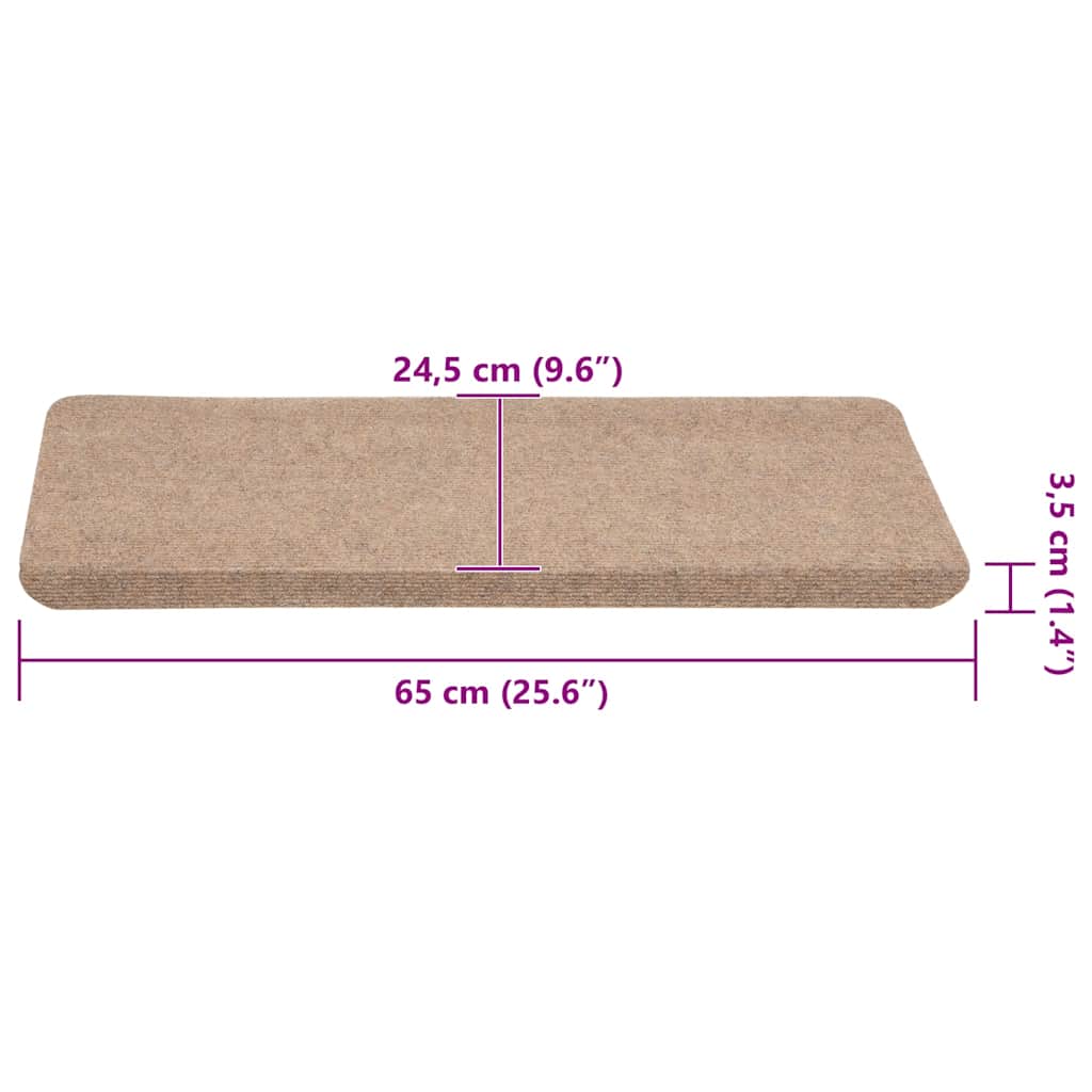 Stair Mats Self-Adhesive 30 pcs. Beige 65x24.5x3.5 cm