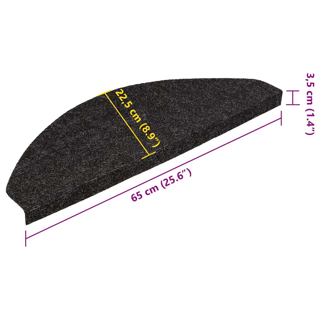 Marches d'escalier auto-adhésives 30 pces Anthracite 65x22,5x3,5 cm
