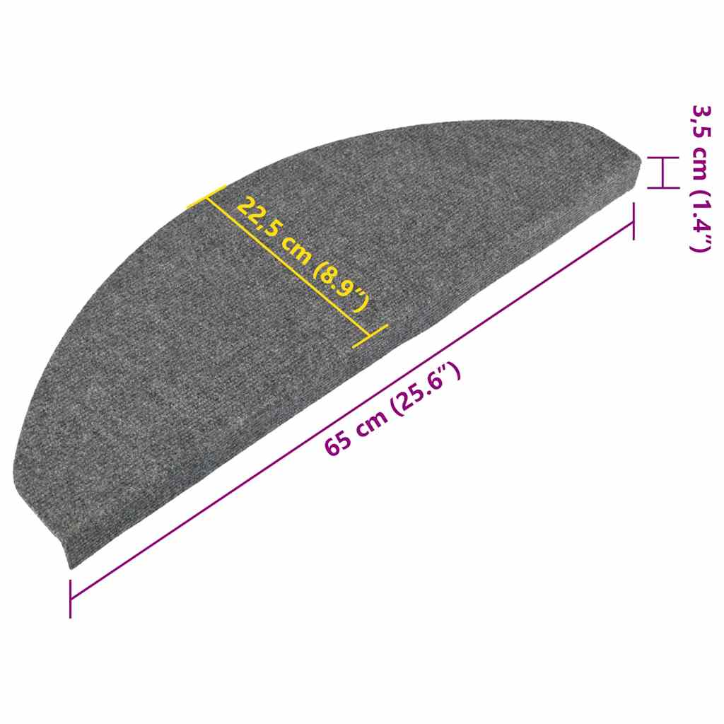 Tapis de marchettes auto-adhésifs 30 pces Gris 65x22,5x3,5 cm