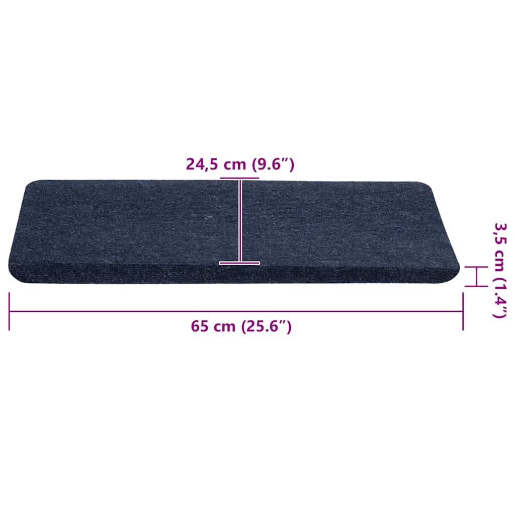 Tapis de marches autocollants 30 pces bleus 65x24,5x3,5 cm