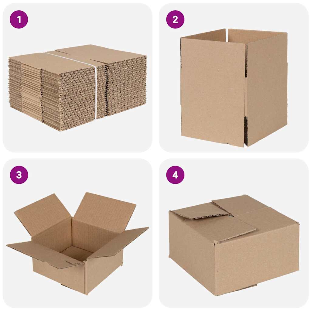 Faltbox mit Speicher 50 pcs Natur 15 x 15 x 8 cm Karton