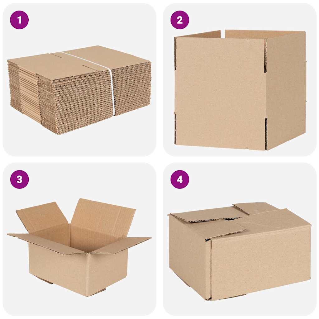 Faltbox mit Speicher 50 pcs Natur 20 x 15 x 10 cm Karton