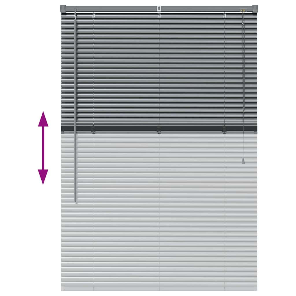 Horizontal Blinds Dark Grey 130 x 85 cm Aluminium