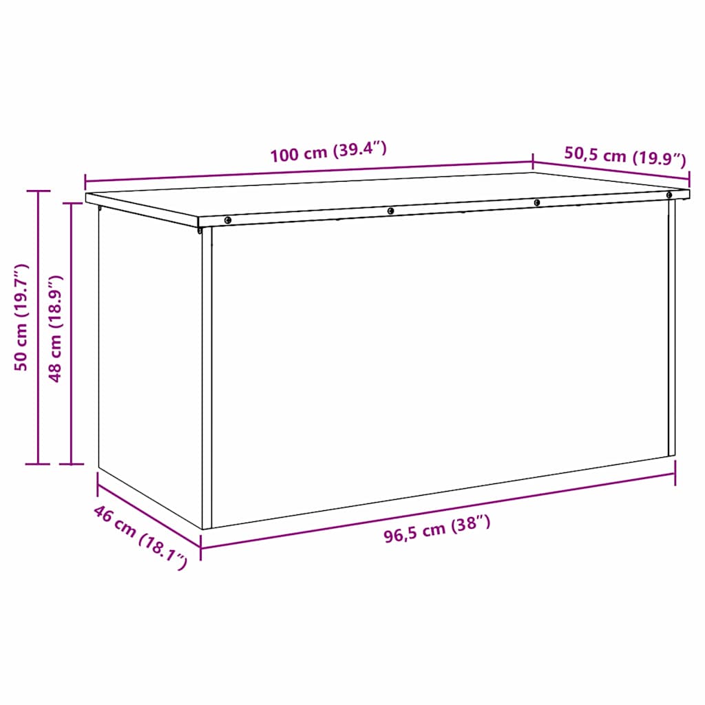 Coffre de rangement extérieur Anthracite 100 x 50,5 x 50 cm Acier