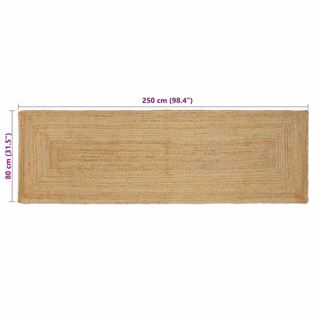 Bereichsteppich Beige 80 x 250 cm Jute