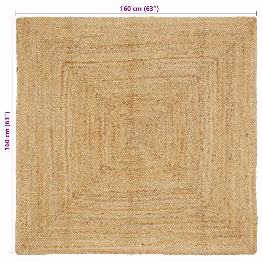 Bereichsteppich Beige 160 x 160 cm Jute