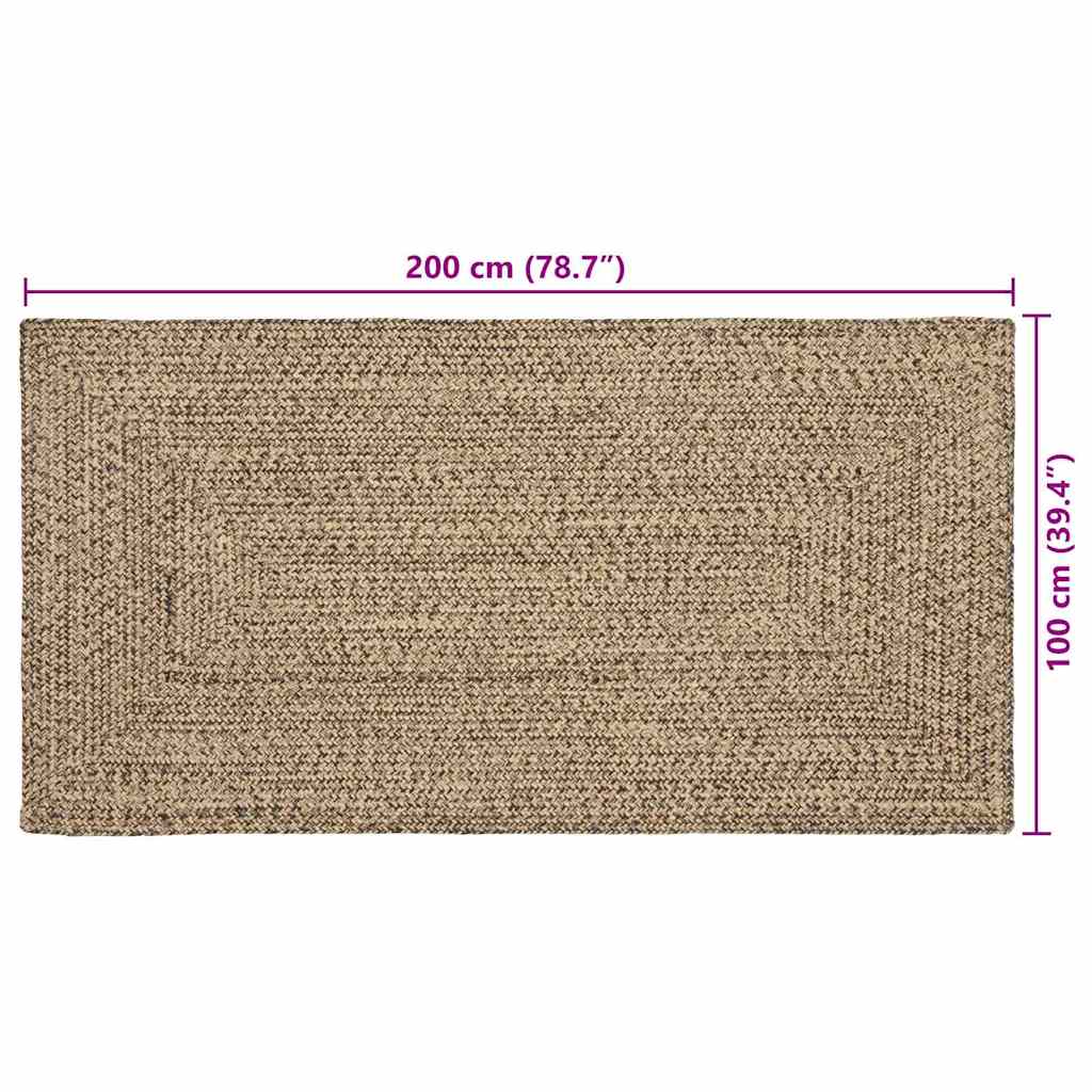 Bereichsteppiche Natürlich und Schwarz 100 x 200 cm Jute