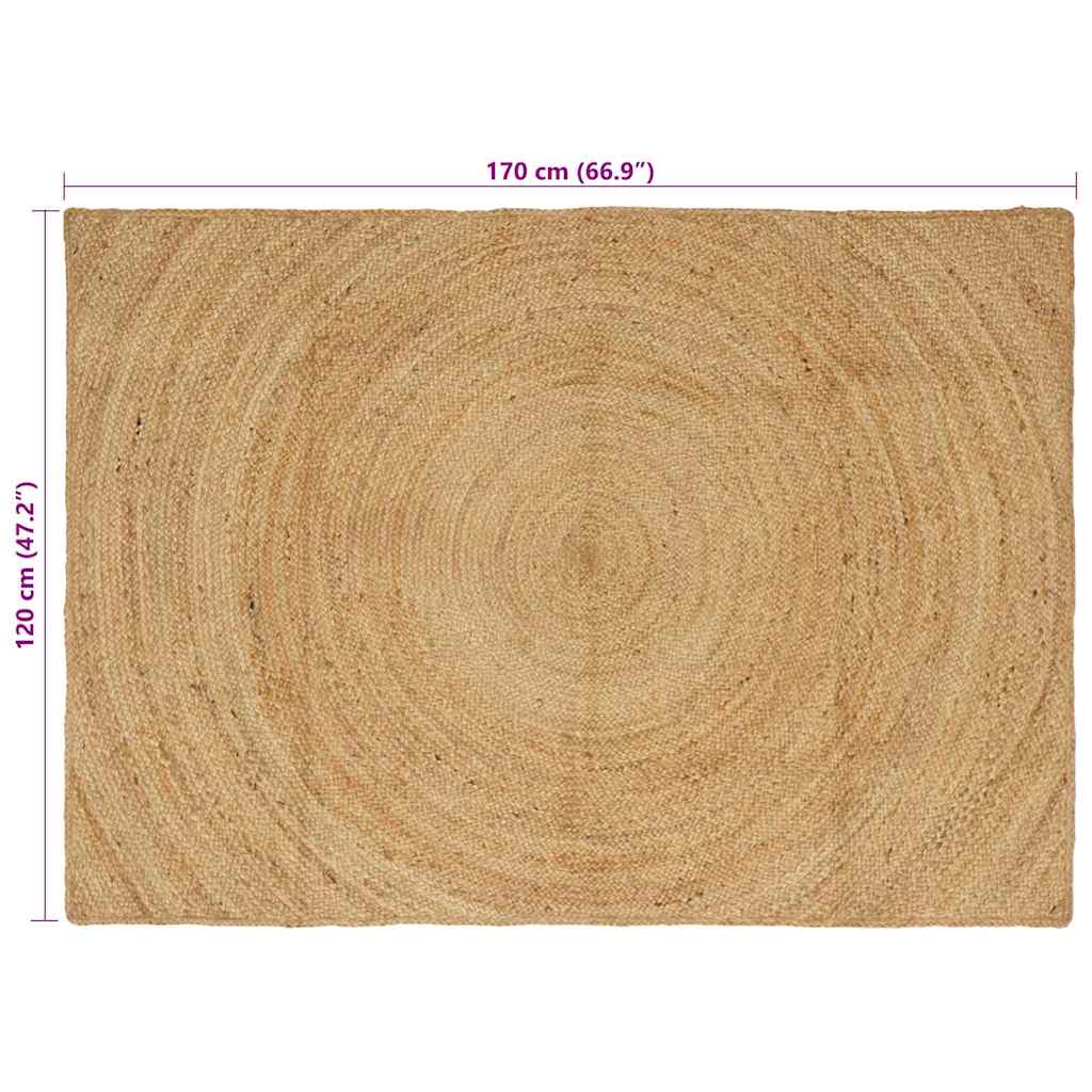 Area Rugs Rectangular Brown 120 x 170 cm Jute