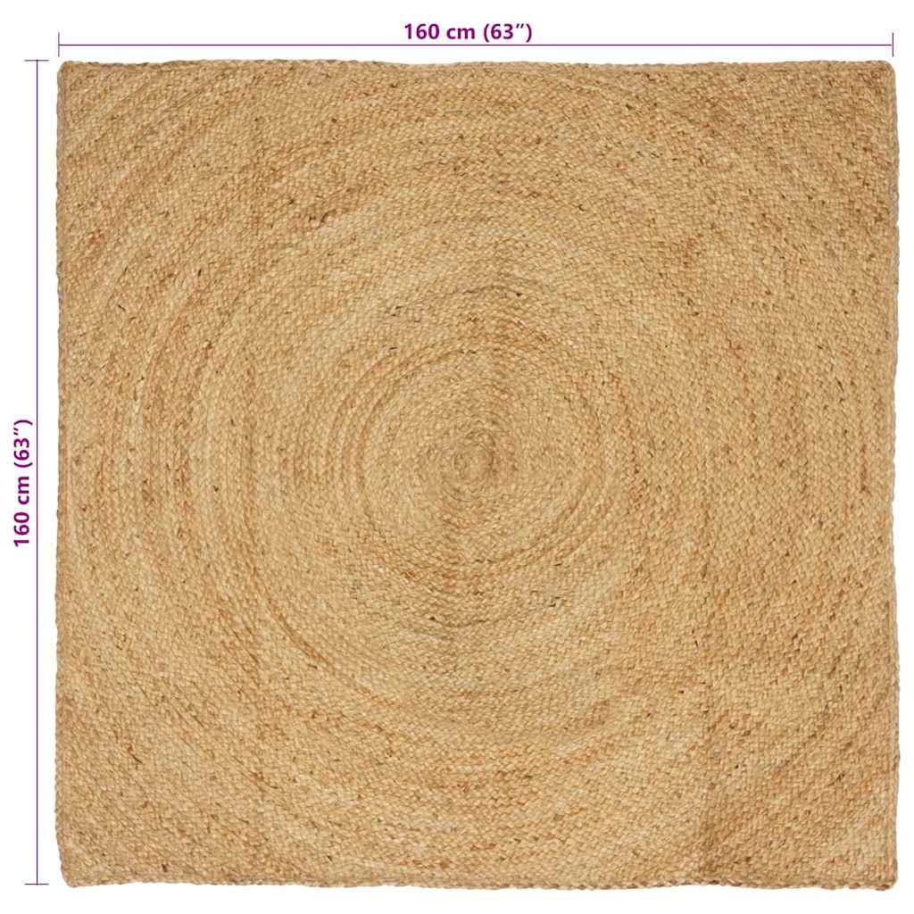 Bereichsteppiche Quadratisch Braun 160 x 160 cm Jute