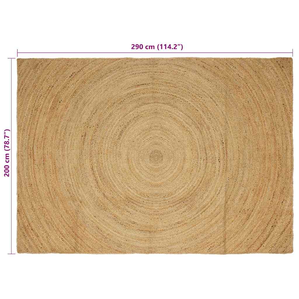 Area Rugs Rectangular Brown 200 x 290 cm Jute