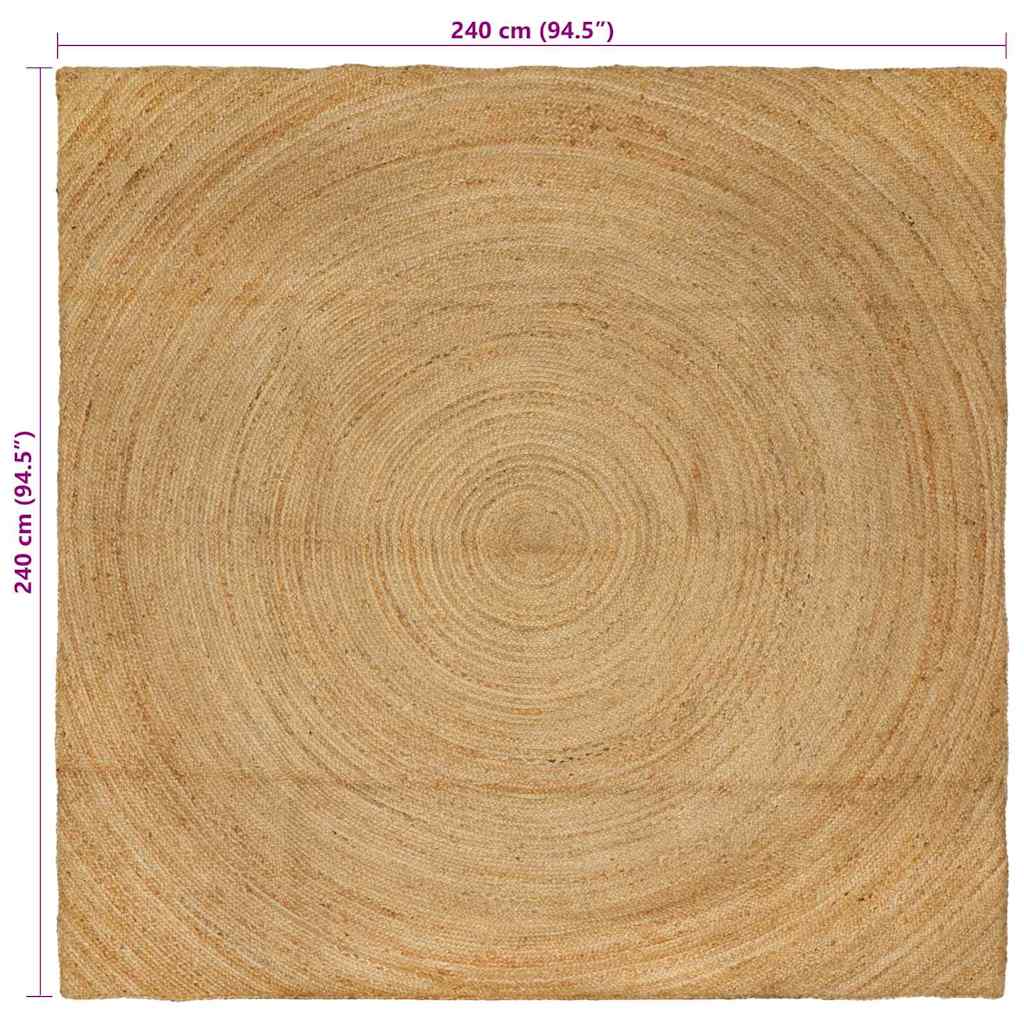 Bereichsteppiche Quadratisch Braun 240 x 240 cm Jute