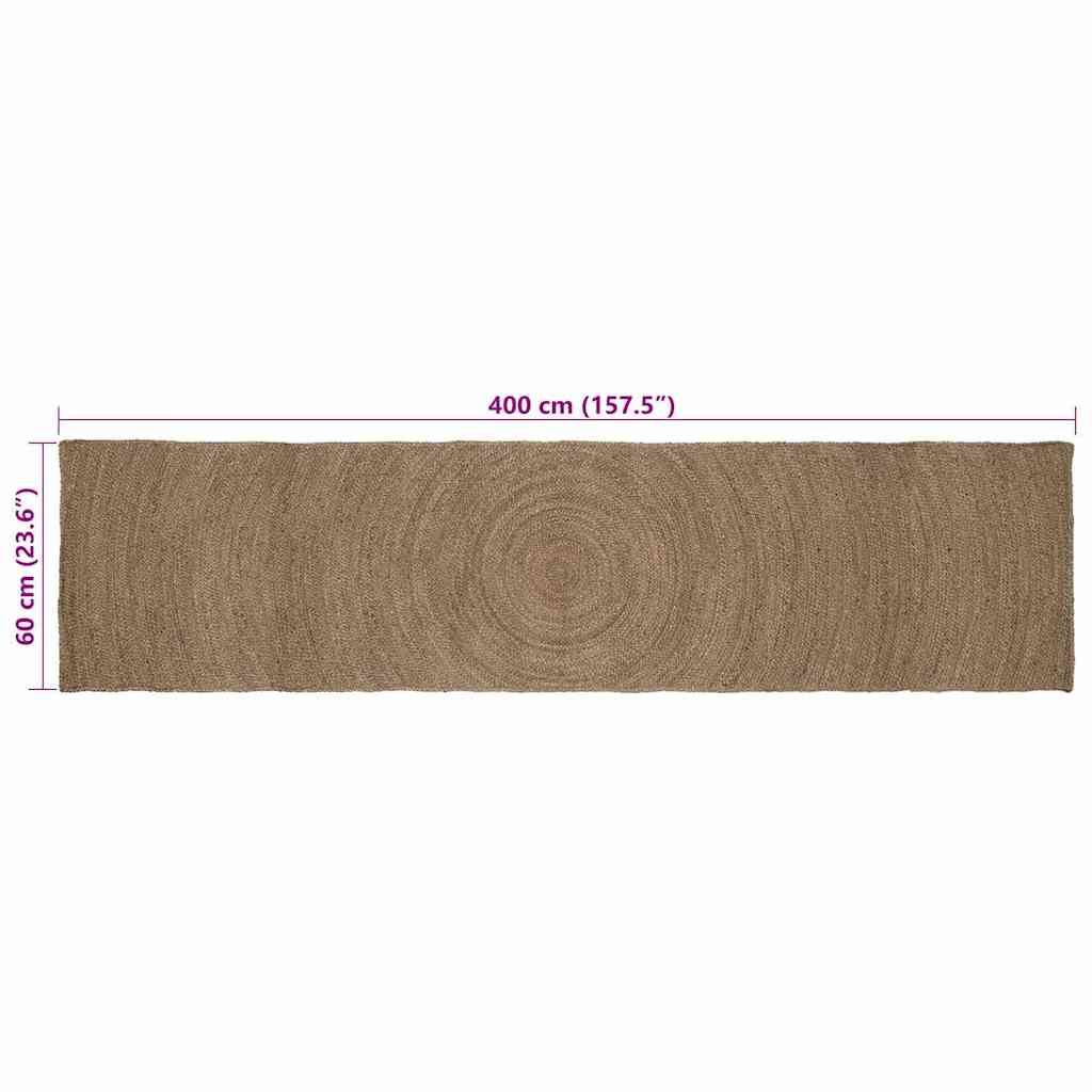 Area Rugs Rectangular Grey 60 x 400 cm Jute