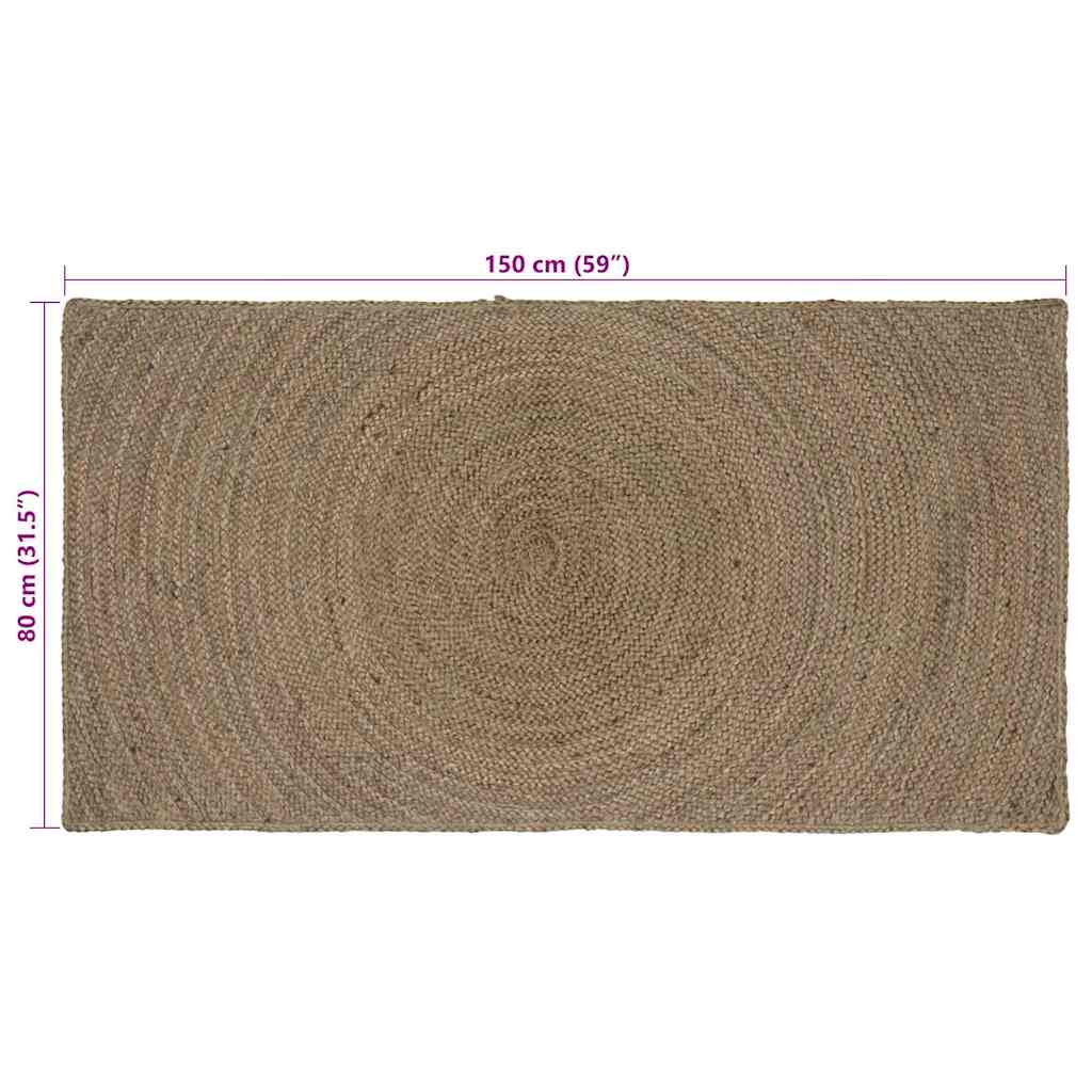 Bereichsteppiche Rechtwinklig Grau 80 x 150 cm Jute