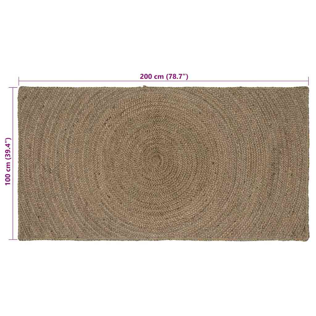 Area Rugs Rectangular Grey 100 x 200 cm Jute