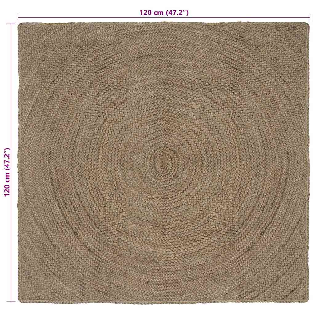 Bereichsteppiche Quadratisch Grau 120 x 120 cm Jute